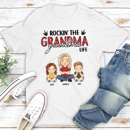 Rockin’ The Grandma Life - Personalized Custom Unisex T-shirt - Blithe Hub