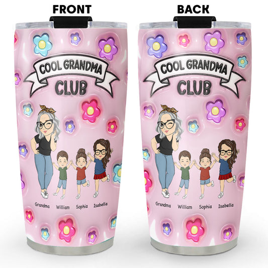 Cool Grandma Club - Personalized 3D Inflated Effect Tumbler