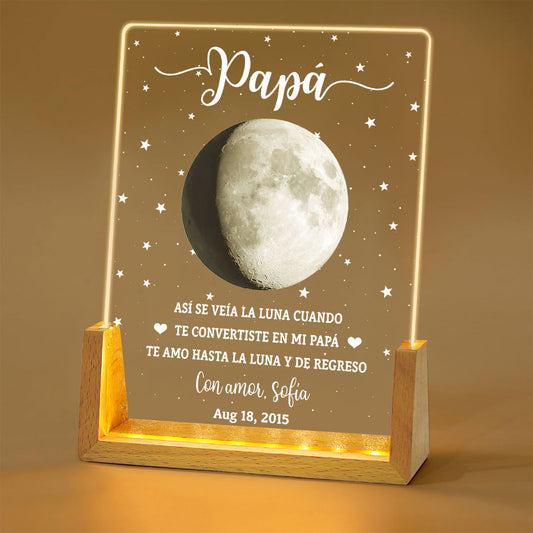 Así Se Veía La Luna 2 - Luz nocturna personalizada a medida