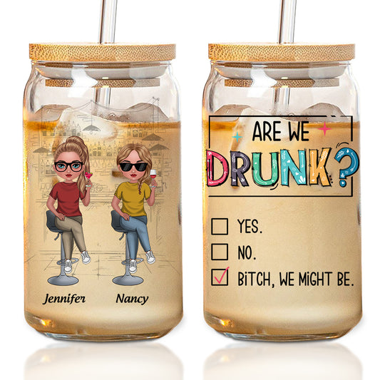 Bestie Check - Personalized Custom Glass Can