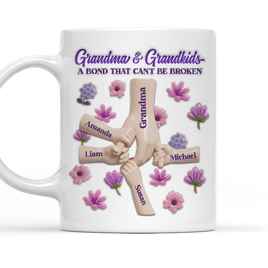 Grandma Grandkids Can Not Be Broken - Personalized Custom 3D Inflated Effect Mug