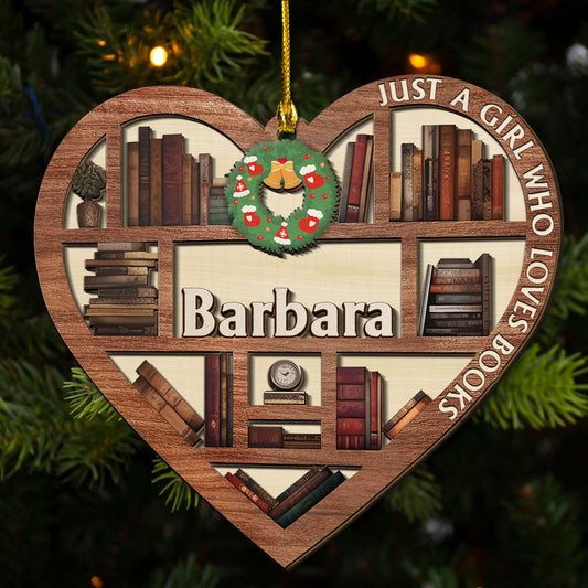 Just A Girl Who Loves Books - Personalized Custom 2-layered Wood Ornament