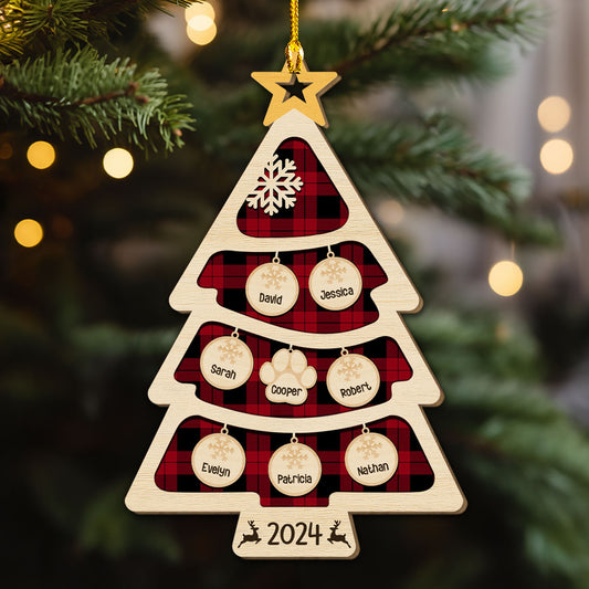 Family Ornament - Personalized Custom Wood Ornament