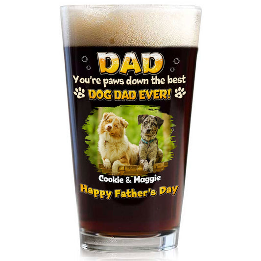 Paw Down The Best Photo - Personalized Custom Beer Glass