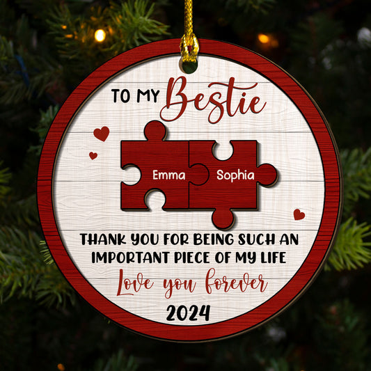 I Will Be There Pinky Promise - Personalized Custom Freeshape 2-Layered Wood Ornament