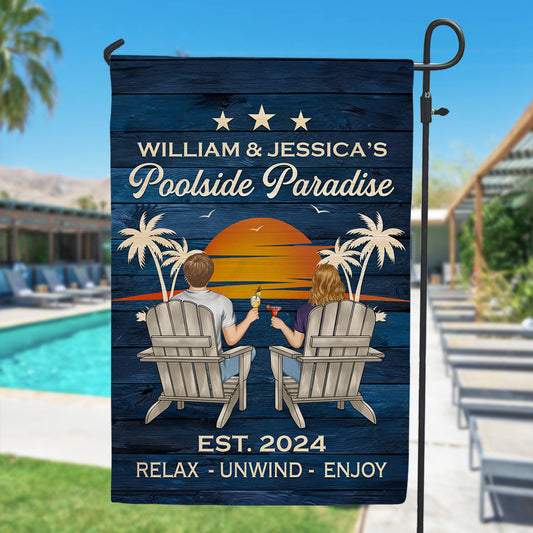 Poolside Paradise - Personalized Custom Flag