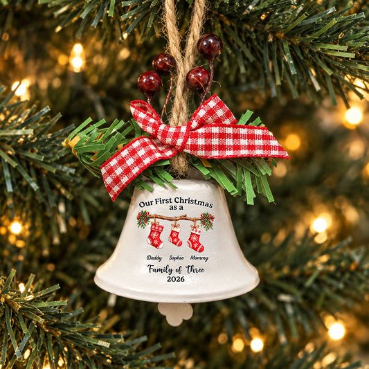 First Christmas Story - Personalized Metal Bell Ornament