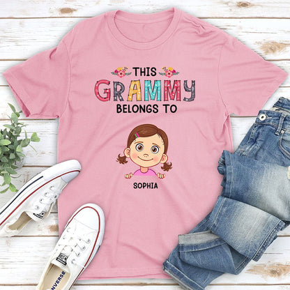 This Grandma Belongs To 2 - Personalized Custom Unisex T-shirt - Blithe Hub