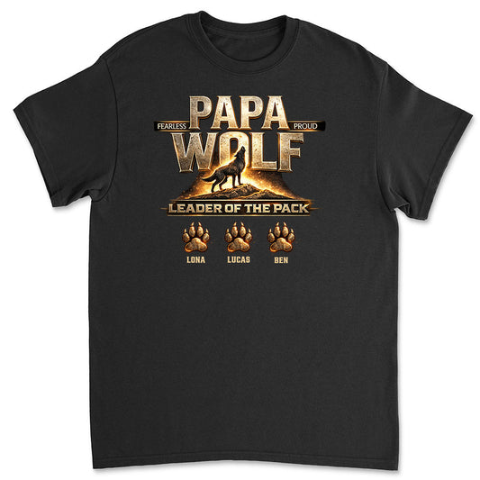 Papa Wolf Version 2 - Personalized Custom Shirt