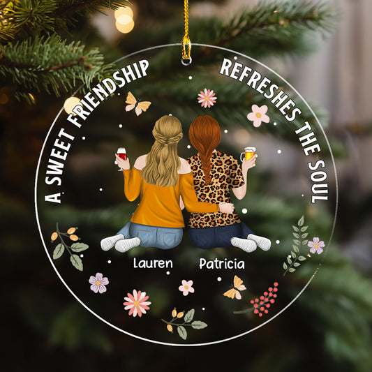 Besties Refresh The Soul - Personalized Custom Acrylic Ornament