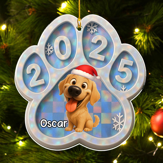 Funny Dog With His Christmas - Personalized Custom Acrylic Ornament