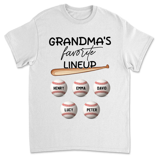  Grandma Favorite Lineup - Personalized Custom Shirt