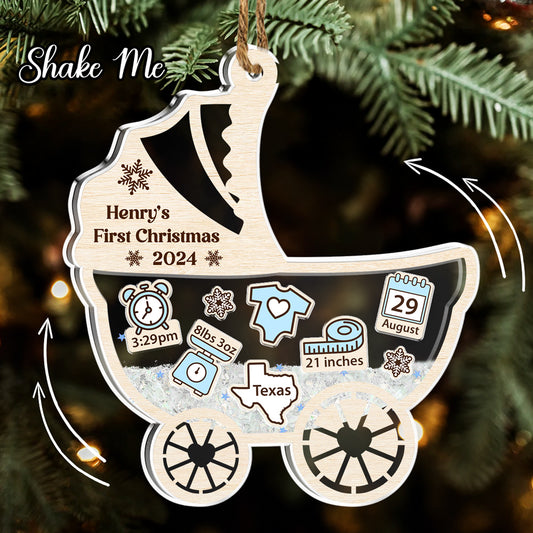 Cute Baby 1st Christmas - Personalized Custom Acrylic Shaker Ornament