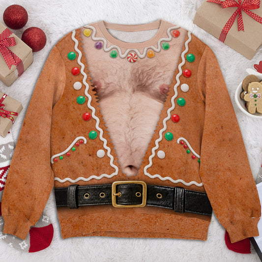 Santa Skipped Chest Day - Personalized All-Over-Print Sweatshirt