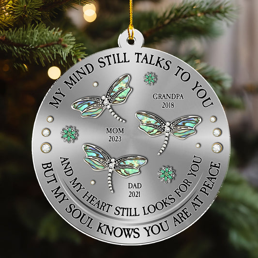 Dragonfly My Mind My Heart My Soul Version 2 - Personalized Custom Acrylic Ornament