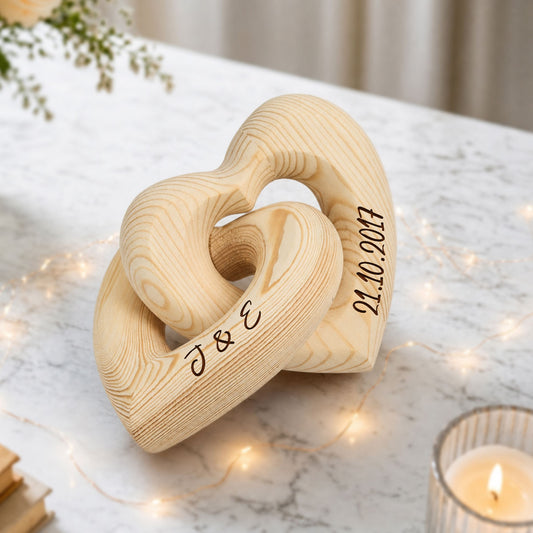 Love You More Every Day - Personalized Custom Engraved Infinity Heart Sculpture