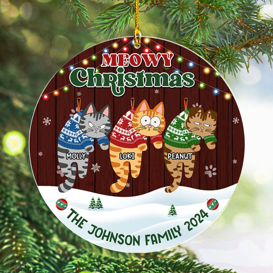 Meowy Christmas 2024 - Personalized Custom Acrylic Ornament