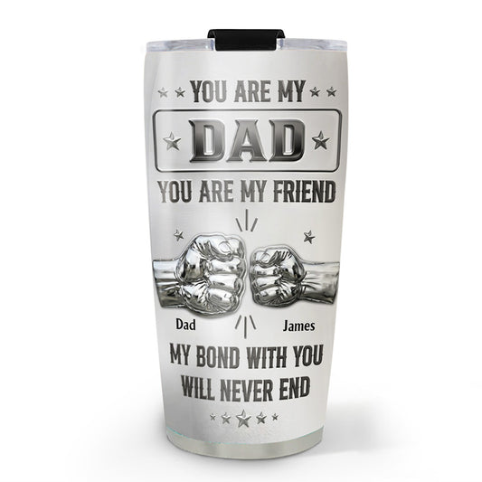 Dad Son Forever Bond - Personalized Custom 3D Effect Tumbler