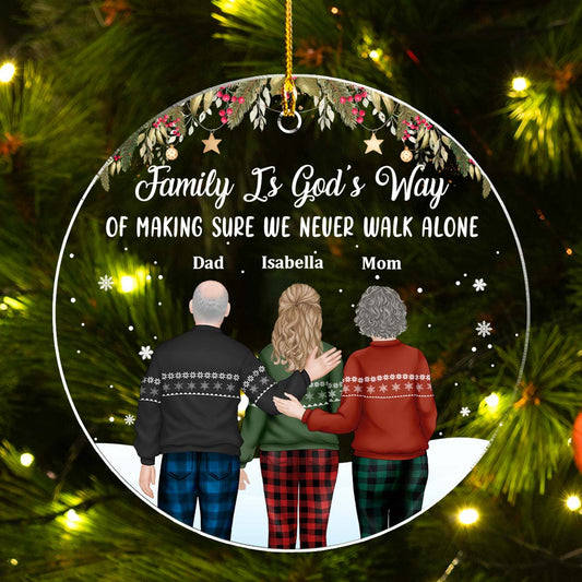 Family Never Walk Alone - Personalized Custom Acrylic Ornament