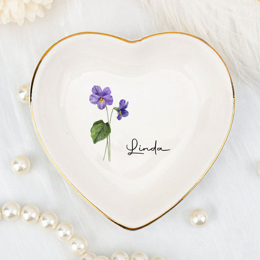 Friends Make Life Blossom With Joy - Personalized Custom Jewelry Dish