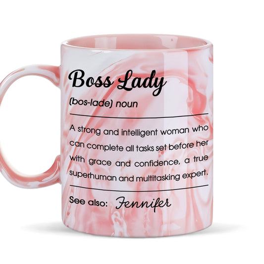CEO Of Everything - Personalized Custom Pink Marble Mug