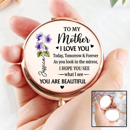 Loved Today Tomorrow Always Mom - Personalized Custom Compact Mirror