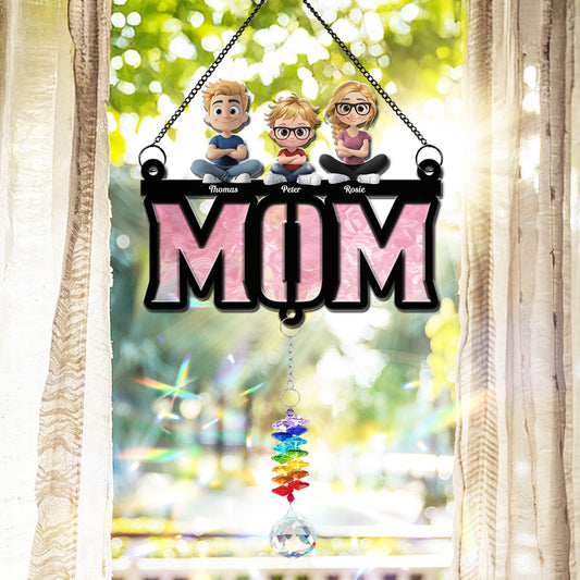 Mother Is Our Sunshine - Personalized Suncatcher With Crystal Rainbow Charm