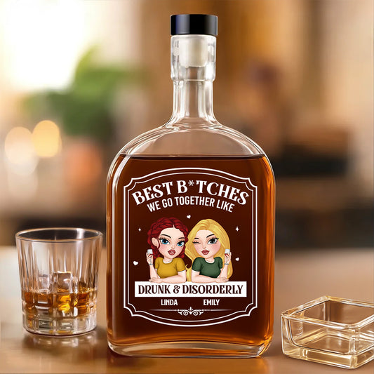 Best Friends Ever - Personalized Custom Spirits Decanter