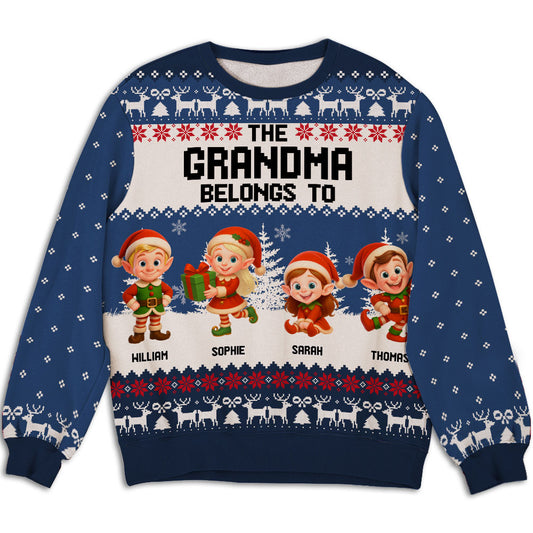 Grandma Little Elves - Personalized Custom All-Over-Print Sweatshirt