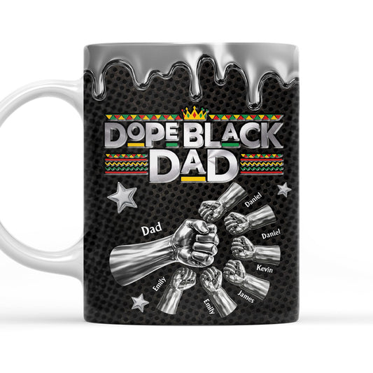 Dope Black Dad - Personalized Custom 3D Effect Mug