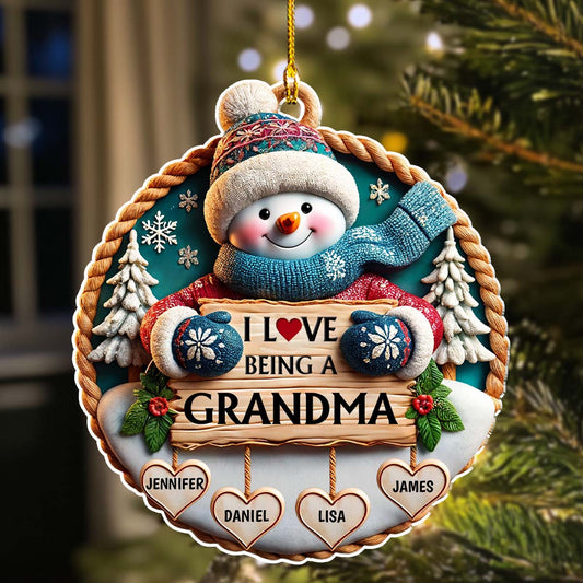 Love Being A Grandma - Personalized Custom 3D Inflated Effect Acrylic Ornament