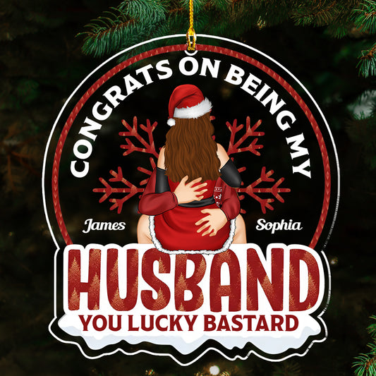 Congrats On Being My Husband - Personalized Custom Acrylic Ornament