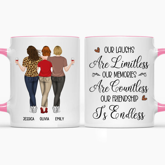 Friendship Is Endless - Personalized Custom Accent Mug