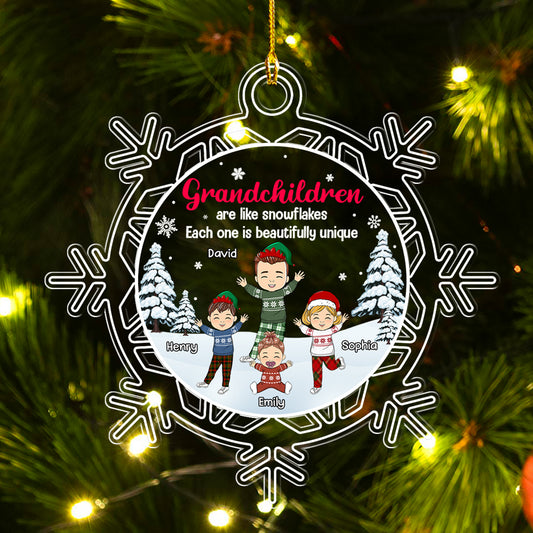 Grandchildren Are Like Snowflakes - Personalized Custom Acrylic Ornament