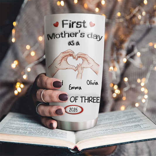 As A Family Of Three Mothers Day - Personalized Custom 3D Inflated Effect Tumbler