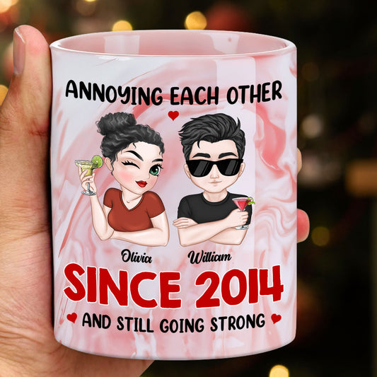Annoying Each Other Forever - Personalized Pink Marble Mug