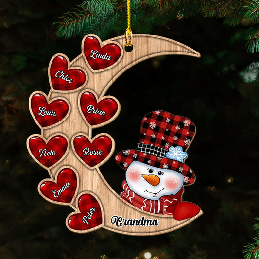 Christmas Snowman - Personalized Custom 3D Inflated Effect Wood Ornament