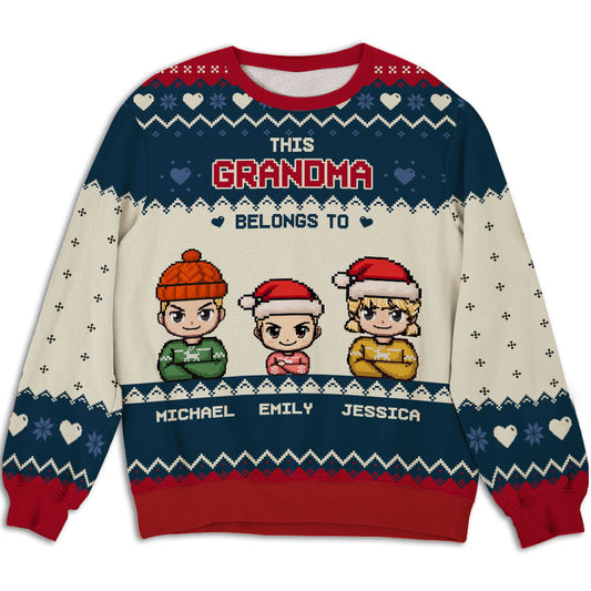 This Grandma Mom Belongs To Pixel - Personalized Custom All-Over-Print Sweatshirt