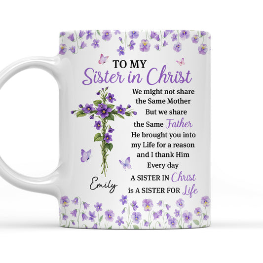 Blessed With A Sister In Christ - Personalized Custom Coffee Mug