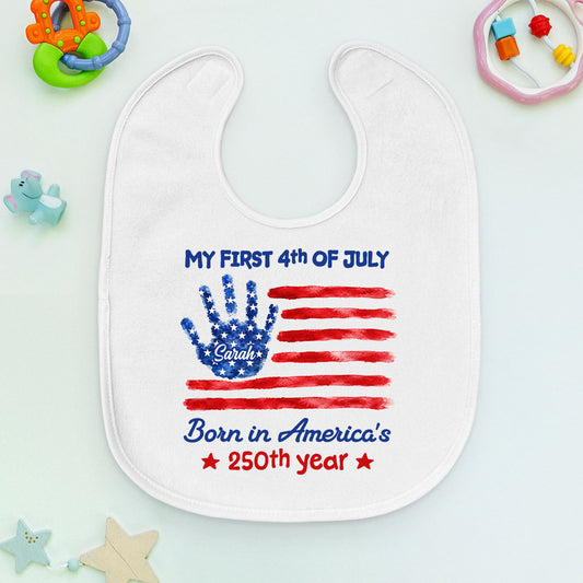 1st 4th Of July - Personalized Custom Baby Bib