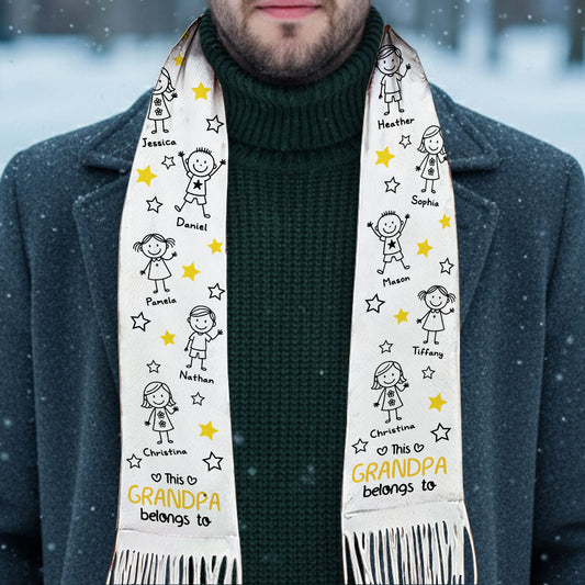 This Grandpa Belongs To Us - Personalized Custom Scarf