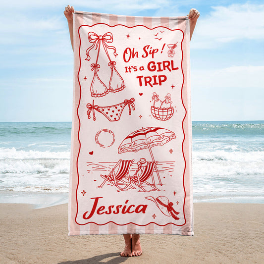 Summer Vacation Beach - Personalized Custom Beach Towel