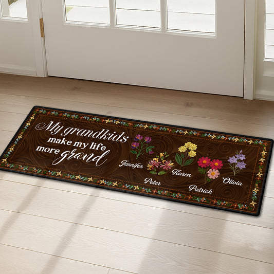 My Grandkids Make Life Grand - Personalized Custom Runner Rug