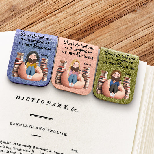 Please Do Not Disturb - Personalized Custom Leather Bookmark