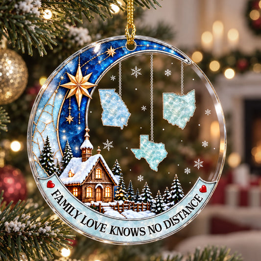 Love Across The Miles - Personalized Acrylic Ornament