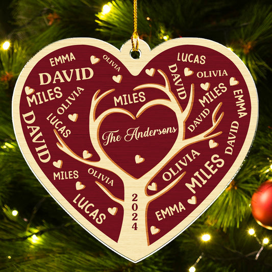 Heart Family - Personalized Custom Acrylic Ornament