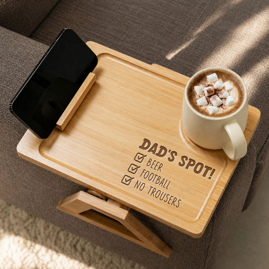 Spot Of Dad - Personalized Custom Engraved Wooden Couch Arm Table