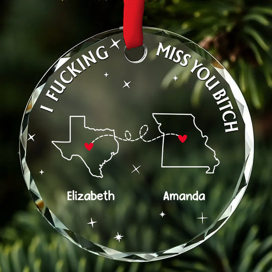 I Miss Your Face - Personalized Custom Glass Ornament