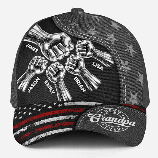 The Power Of Grandpa Dad Comes From Love - Personalized Custom Classic Cap