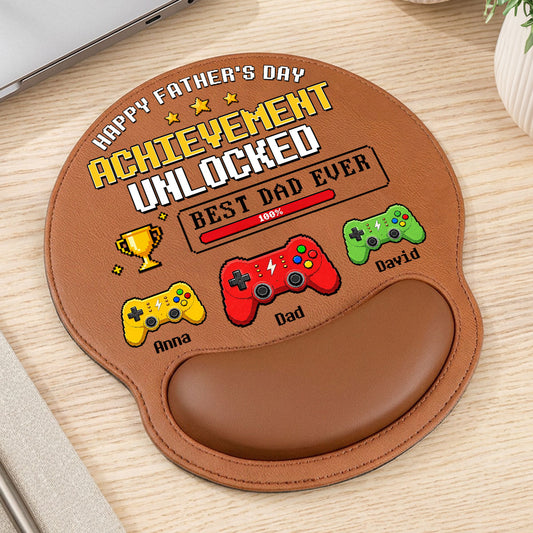 Achievement Unlocked - Personalized Custom Leather Mouse Pad
